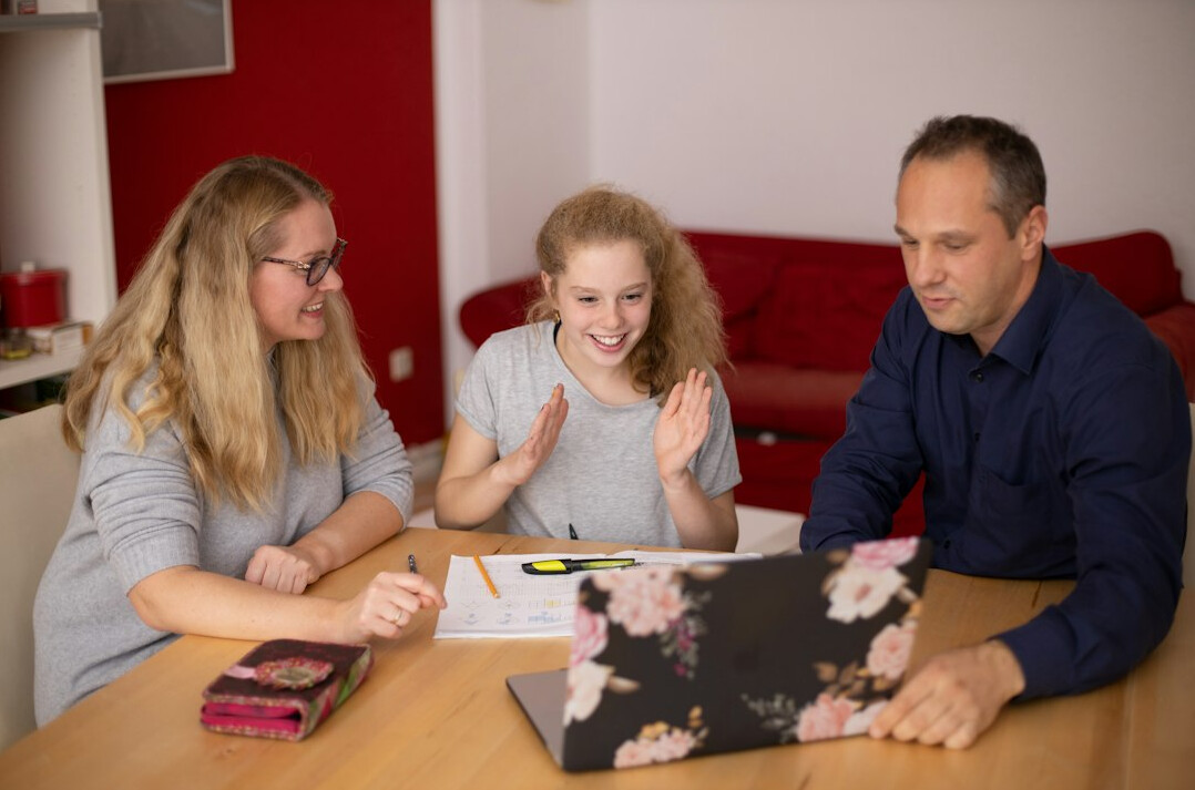 family discussing health options