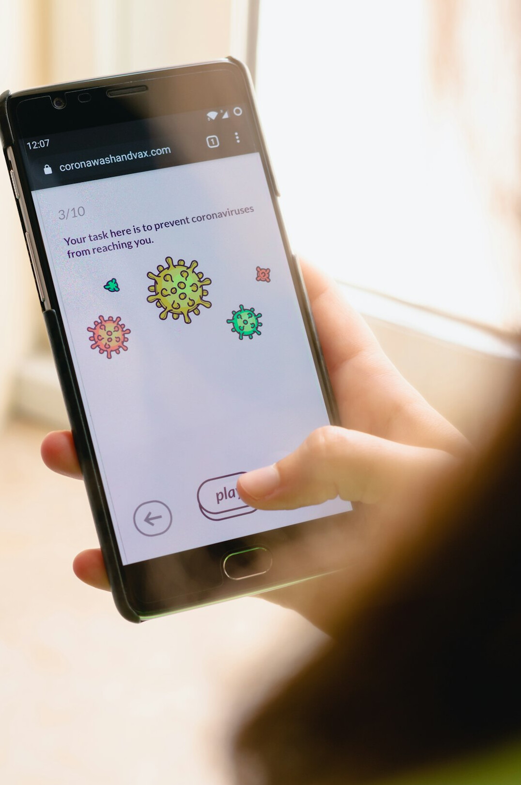 Person checking health tracking app on smartphone