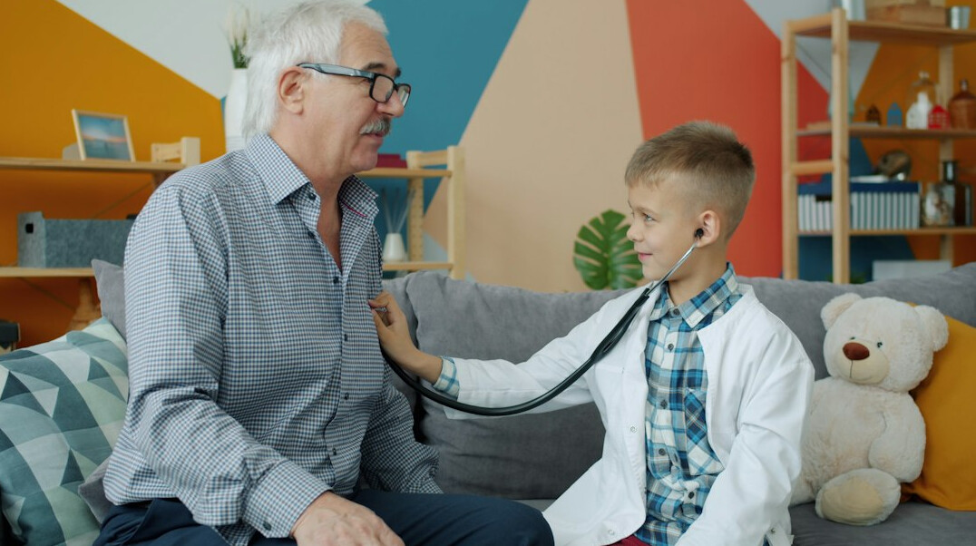 Doctor consulting with a family about health insurance